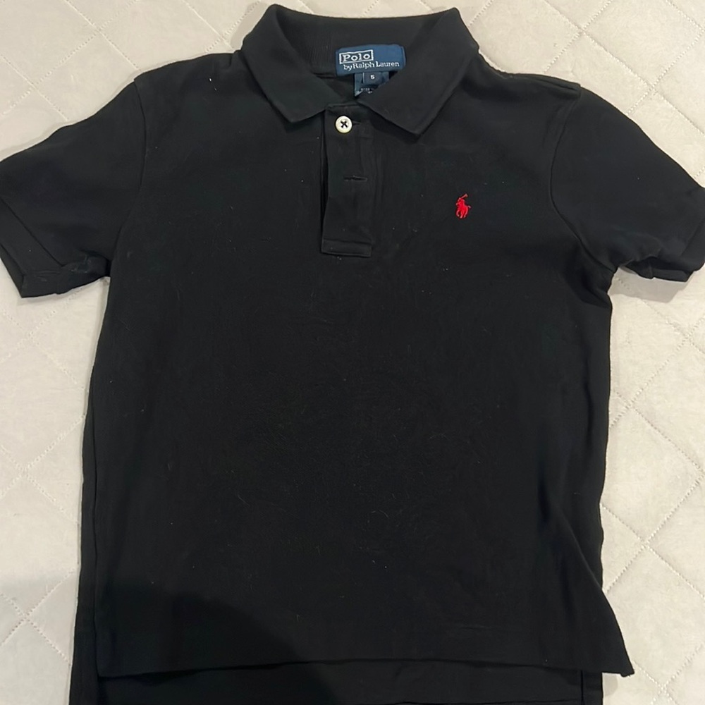Polo black collared shirt sleeve shirt